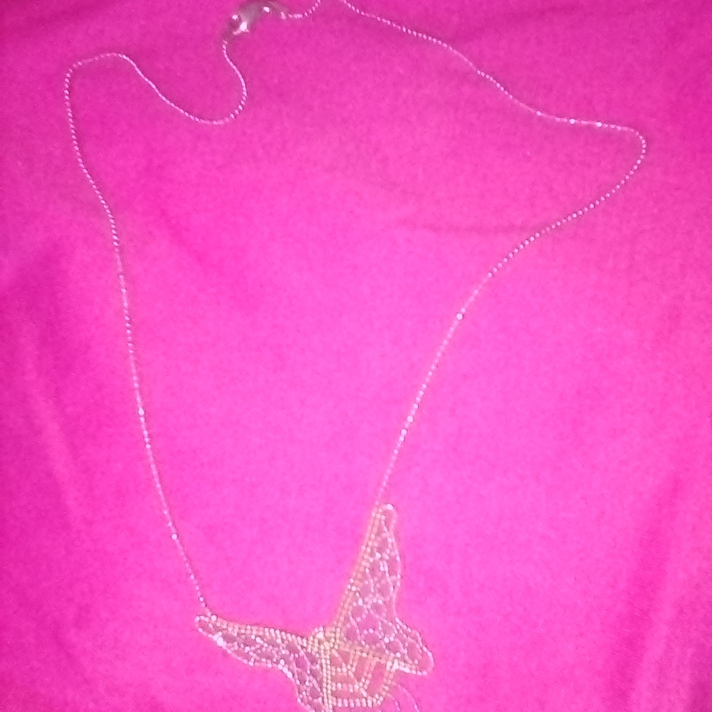 RL 925 10k butterfly necklace silver and gold